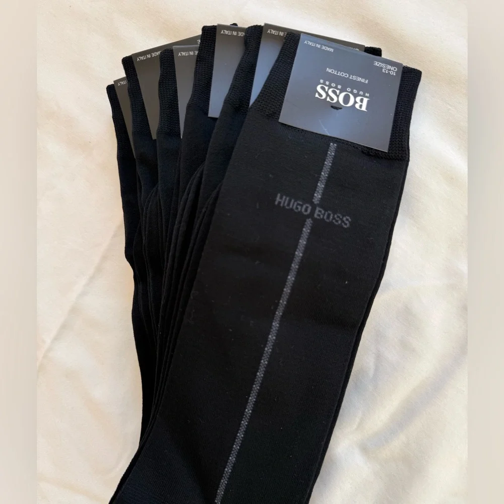 6 Pairs Hugo Boss Black Dress Socks - Picture 2 of 6